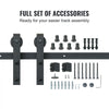 VEVOR 8FT Sliding Barn Door Hardware Kit, 330LBS Loading Heavy Duty Barn Door Track Kit for Single Door, Fit 3.7-4.3FT Wide and 1.3"-1.8" Thick Door Panel, with Smooth & Silent Pulley (J Shape)