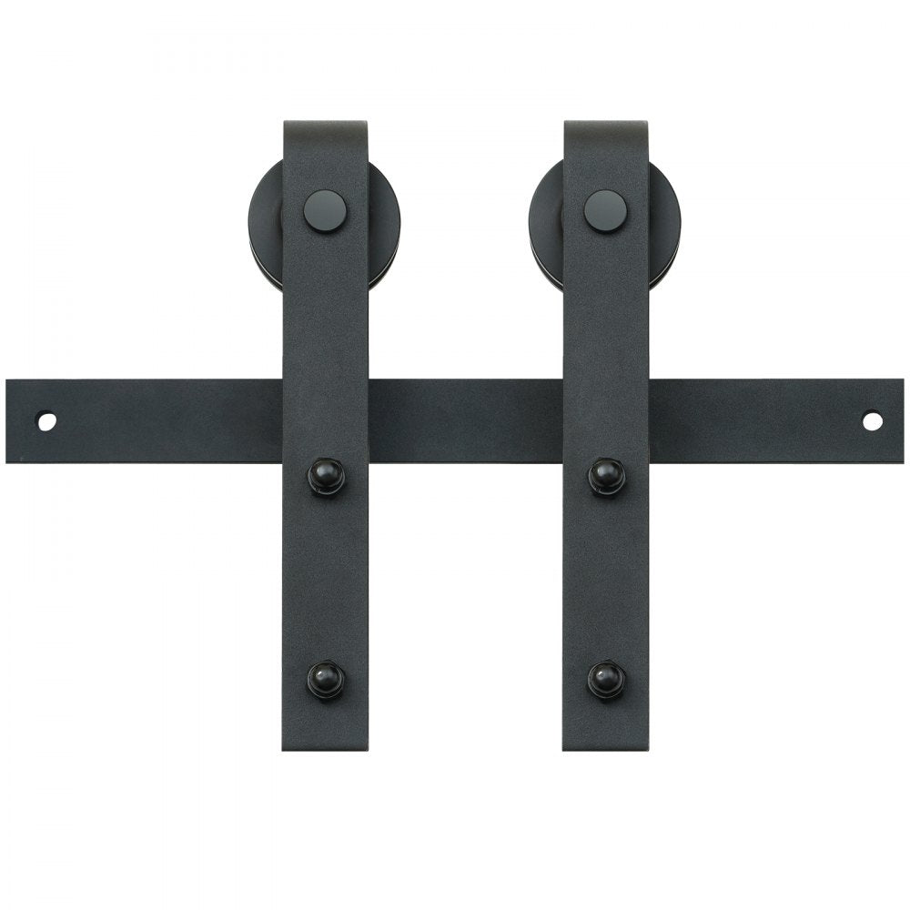 VEVOR 8FT Sliding Barn Door Hardware Kit, 330LBS Loading Heavy Duty Barn Door Track Kit for Single Door, Fit 3.7-4.3FT Wide and 1.3"-1.8" Thick Door Panel, with Smooth & Silent Pulley (J Shape)