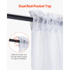 VEVOR Sheer Curtains, 84 inches Long, 2 Panels Set Sheer White Curtains, Each 42" W x 84" L, Dual Rod Pocket Installation, 100% Polyester Window Drapes for Bedroom, Living Room, Balcony, Yard
