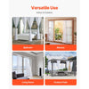 VEVOR Sheer Curtains, 84 inches Long, 2 Panels Set Sheer White Curtains, Each 42" W x 84" L, Dual Rod Pocket Installation, 100% Polyester Window Drapes for Bedroom, Living Room, Balcony, Yard