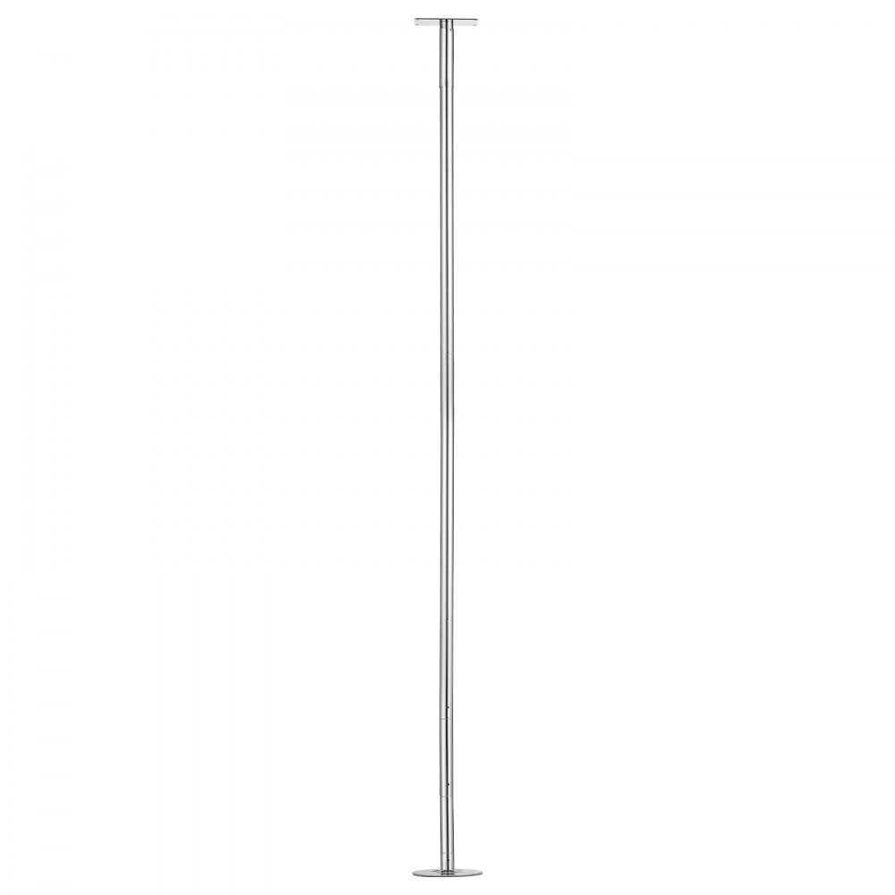 VEVOR Professional Dance Pole, Static/Spinning Dancing Poles, 82-118 in, Fixed-Mount Exercise Dancing Pole for Fitness, Adjustable Height, 45 mm Heavy-Duty Steel Build, 440 lb Capacity, Silver
