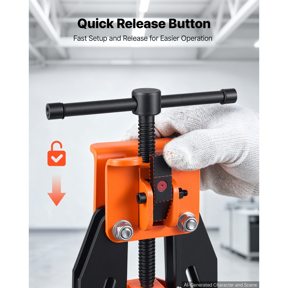 VEVOR 1"-3" Pipe Alignment Clamp Tool, Precision 3-Point Alignment Tool with T-Handle & Quick Release Button, High-Strength Steel Pipe Clamp for Piping Welding & Fabrication