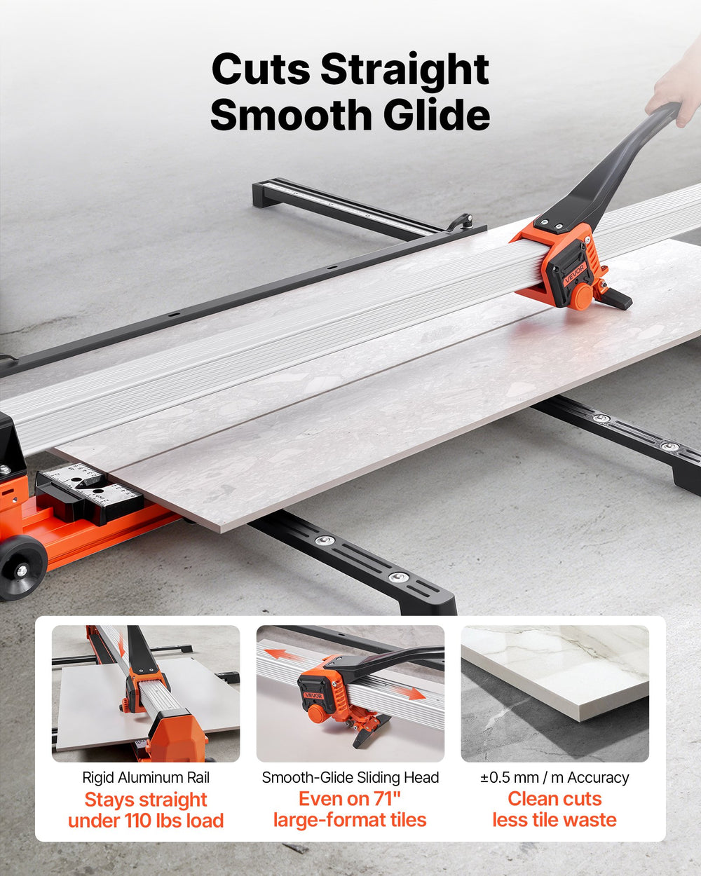 Cuts straight smooth glide feature graphic