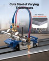 Cuts steel of varying thicknesses (0.2-4 in / 5-101.6 mm)