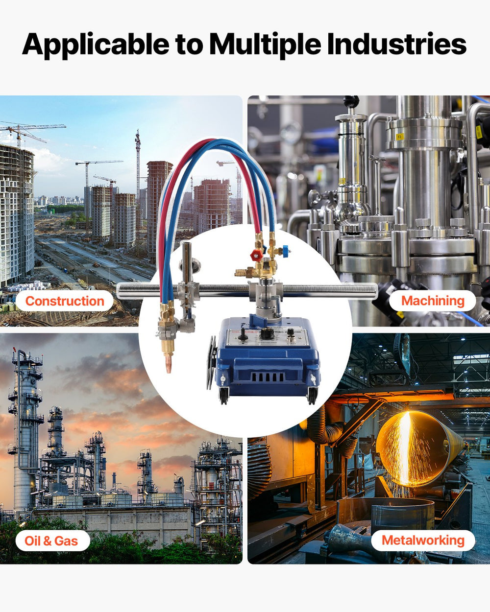 Applicable to multiple industries (construction, machining, oil & gas, metalworking)