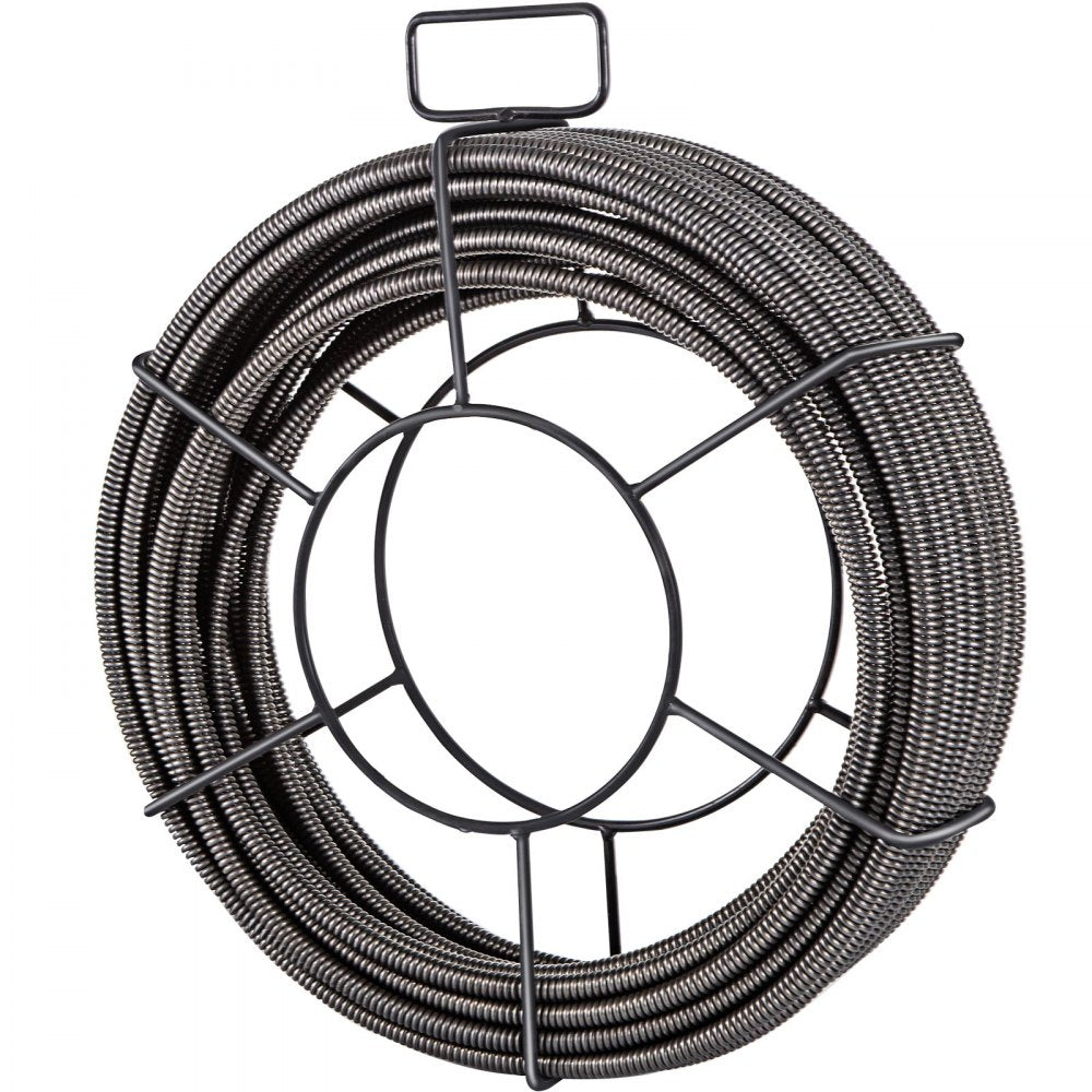 VEVOR Drain Cleaning Cable 75 Feet x 3/8 Inch Solid Core Cable Sewer Cable Drain Auger Cable Cleaner Snake Clog Pipe Drain Cleaning Cable Sewer Drain Auger Snake Pipe
