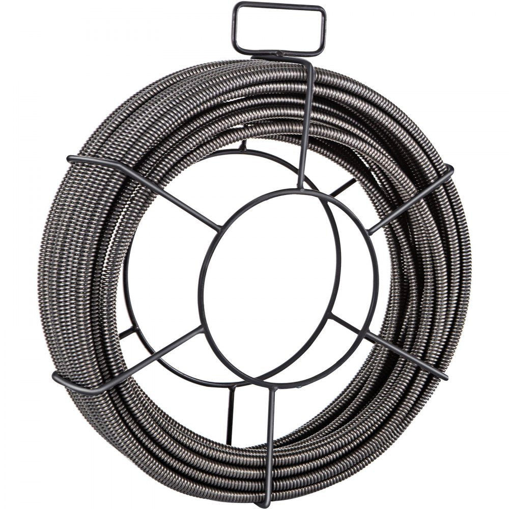 VEVOR Drain Cleaning Cable 75 Feet x 3/8 Inch Solid Core Cable Sewer Cable Drain Auger Cable Cleaner Snake Clog Pipe Drain Cleaning Cable Sewer Drain Auger Snake Pipe