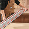 VEVOR Track Saw Guide Rail, 110 in Cutting Range, Includes 4 PCs 27.5 in Aluminum Extruded Guide Rails and 3 Connectors, Compatible with Makita, Festool & WEN Track Saws, for Woodworking Longer Cuts