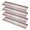 VEVOR Track Saw Guide Rail, 110 in Cutting Range, Includes 4 PCs 27.5 in Aluminum Extruded Guide Rails and 3 Connectors, Compatible with Makita, Festool & WEN Track Saws, for Woodworking Longer Cuts