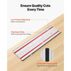 VEVOR Track Saw Guide Rail, 55-Inch Cutting Range, Kit Includes 2 x 27.5 in Aluminum Extruded Guide Rails and 1 Connector, Compatible with Makita, Festool & WEN Track Saws, for Woodworking Projects