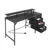 VEVOR 47" Computer Desk with LED Lights & Power Outlets, Gaming Table with 4 Large Drawers, Office Desk with Monitor Stand, Study Work Home Office, Small Spaces, Black