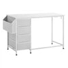 VEVOR Computer Desk with Fabric Drawers, 47 Inch Reversible Study Work Writing Desk for Modern Home Office Bedroom, Simple Modern Cute PC Table Metal Frame Business Furniture, White