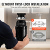VEVOR Garbage Disposal, 1/2HP 3450RPM Continuous Feed Food Waste Disposer, EZ Connect Food Waste Grinding System with Power Cord & Splash Guard for Kitchen Sinks