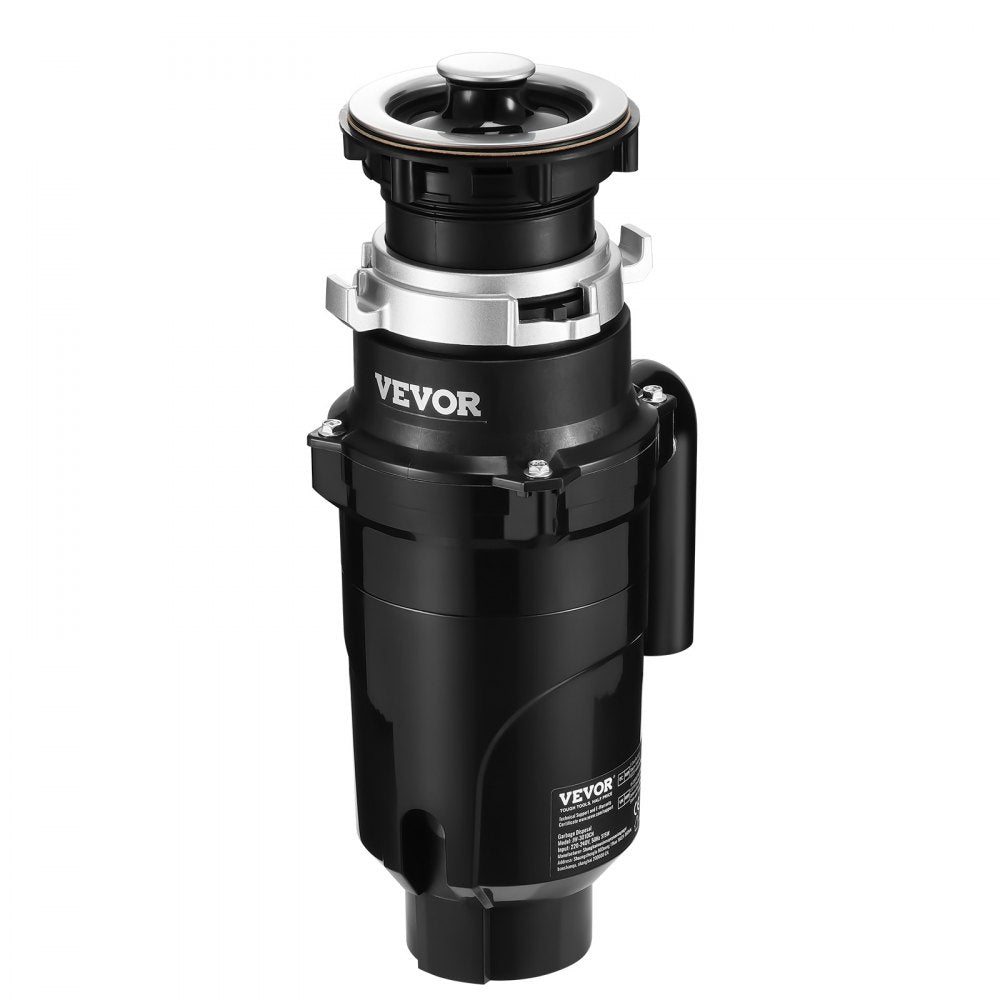 VEVOR Garbage Disposal, 1/2HP 3450RPM Continuous Feed Food Waste Disposer, EZ Connect Food Waste Grinding System with Power Cord & Splash Guard for Kitchen Sinks