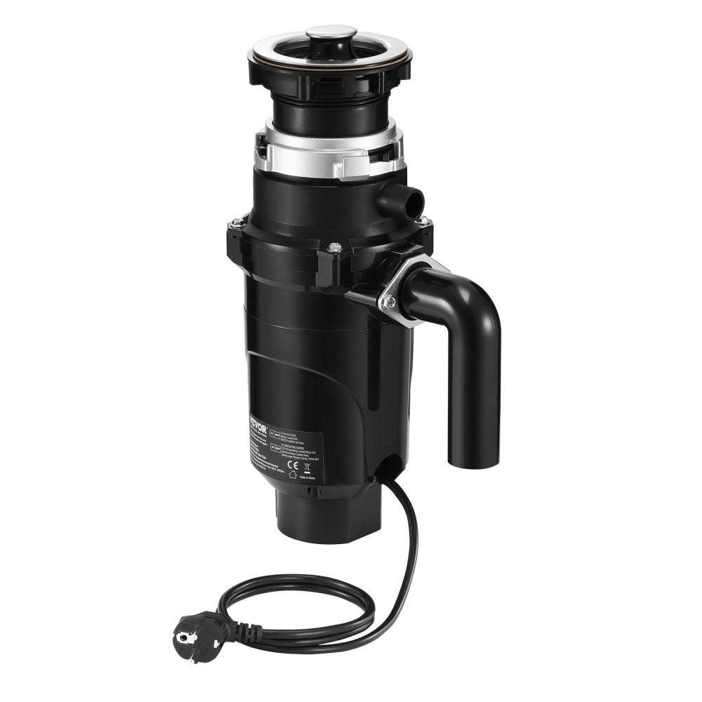 VEVOR Garbage Disposal, 1/2HP 3450RPM Continuous Feed Food Waste Disposer, EZ Connect Food Waste Grinding System with Power Cord & Splash Guard for Kitchen Sinks
