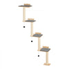 VEVOR 4 Tiers Cat Tree, Cat Wall Furniture Set with 4 Jumping Boards, Wall-Mounted Cat Floating Shelf up to 40 lbs, 12 mm Pine Wood Cat Perch for Sleeping, Playing, and Climbing