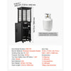 VEVOR 41000BTU Propane Patio Heater for Outdoor Use Portable with 2 Casters, for Party, Backyard, Home Garden, and Deck, Tip-Over Auto Shutoff, Stainless Steel Burner, Heats Up to 269 sq. ft., Black