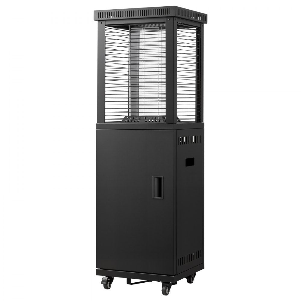 VEVOR 41000BTU Propane Patio Heater for Outdoor Use Portable with 2 Casters, for Party, Backyard, Home Garden, and Deck, Tip-Over Auto Shutoff, Stainless Steel Burner, Heats Up to 269 sq. ft., Black