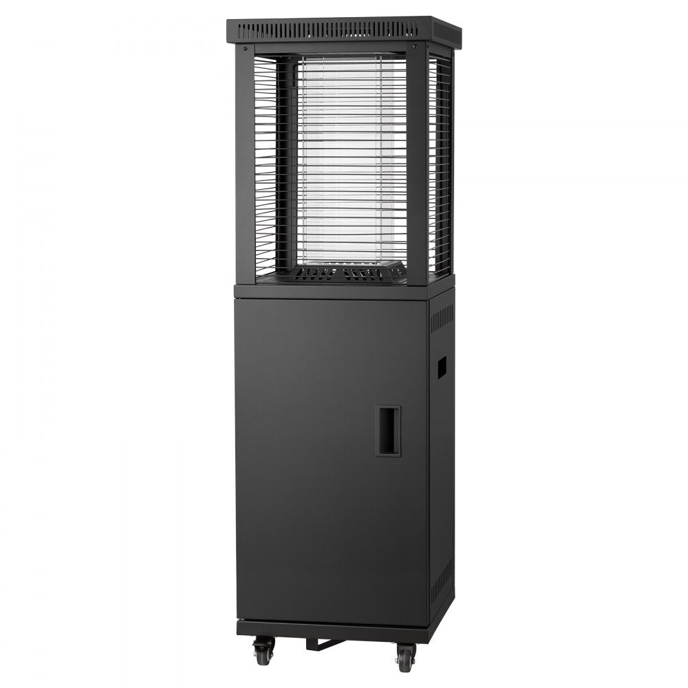 VEVOR 41000BTU Propane Patio Heater for Outdoor Use Portable with 2 Casters, for Party, Backyard, Home Garden, and Deck, Tip-Over Auto Shutoff, Stainless Steel Burner, Heats Up to 269 sq. ft., Black