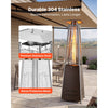 VEVOR 48000BTU Propane Patio Heater for Outdoor Use Portable with Wheels, for Party, Backyard, Home Garden, and Deck, Tip-Over Auto Shutoff, Stainless Steel Burner, Heats Up to 269 sq. ft., Bronze
