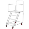 VEVOR 4-Step Rolling Warehouse Ladder, Industrial Alloy Steel Mobile Step Stair, with Handrails, Non-Slip Steps & Locking Wheels, 880LBS Capacity Heavy Duty Platform Ladder for Garage Library Factory
