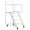 VEVOR 4-Step Rolling Warehouse Ladder, Industrial Alloy Steel Mobile Step Stair, with Handrails, Non-Slip Steps & Locking Wheels, 880LBS Capacity Heavy Duty Platform Ladder for Garage Library Factory