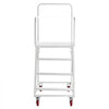 VEVOR 4-Step Rolling Warehouse Ladder, Industrial Alloy Steel Mobile Step Stair, with Handrails, Non-Slip Steps & Locking Wheels, 880LBS Capacity Heavy Duty Platform Ladder for Garage Library Factory