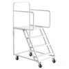 VEVOR 4-Step Rolling Warehouse Ladder, Industrial Alloy Steel Mobile Step Stair, with Handrails, Non-Slip Steps & Locking Wheels, 880LBS Capacity Heavy Duty Platform Ladder for Garage Library Factory