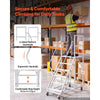 VEVOR 6-Step Rolling Warehouse Ladder, Industrial Alloy Steel Mobile Step Stair, with Handrails, Non-Slip Steps & Locking Wheels, 1100LBS Capacity Heavy Duty Platform Ladder for Garage Library Factory