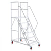 VEVOR 6-Step Rolling Warehouse Ladder, Industrial Alloy Steel Mobile Step Stair, with Handrails, Non-Slip Steps & Locking Wheels, 1100LBS Capacity Heavy Duty Platform Ladder for Garage Library Factory