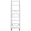 VEVOR 6-Step Rolling Warehouse Ladder, Industrial Alloy Steel Mobile Step Stair, with Handrails, Non-Slip Steps & Locking Wheels, 1100LBS Capacity Heavy Duty Platform Ladder for Garage Library Factory