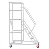 VEVOR 6-Step Rolling Warehouse Ladder, Industrial Alloy Steel Mobile Step Stair, with Handrails, Non-Slip Steps & Locking Wheels, 1100LBS Capacity Heavy Duty Platform Ladder for Garage Library Factory
