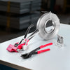 VEVOR Steel Banding Strapping Kit, Heavy Duty Banding Sealer Tool with 200 ft Binding Straps, 200 Metal Clasps, Manual Pallet Packaging Strapping Kit for Warehouse, Transportation, Industrial Bundling