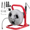 VEVOR Drain Cleaner Machine 50 FT x 5/16 Inch, Sewer Snake Auger with 228RPM Electric Drill, Manual Feed Drain Cleaning Machine with 6 Cutters & Air-activated Foot Switch for 2" to 4" Pipes