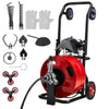 VEVOR Drain Cleaner Machine 100 FT x 3/4 Inch, Auto Feed Sewer Snake Auger, Portable Drain Cleaning Machine with Multi-Wheel Combination, 6 Cutters & Air-Activated Foot Switch for 4" to 8" Pipes