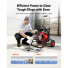VEVOR Drain Cleaner Machine 75 FT x 1/2 Inch, Auto Feed Sewer Snake Auger, Portable Drain Cleaning Machine with Climbing Wheels, Adjustable Drum, 8 Cutters & Foot Switch for 2" to 6" Pipes