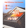 VEVOR 100W Monocrystalline Solar Panel, 23% High-Efficiency Mono PV Module with Stable MC4 Output & Aluminum Frame, IP65 Waterproof Solar Panel for Car Boat RV Flat Rooftop Off-Grid Applications