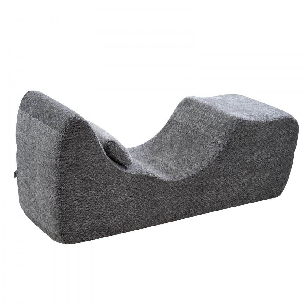 VEVOR Yoga Chair Chaise, Ergonomic Chaise Lounge Chair for Yoga, Modern Boneless Curved Foam Lounge Indoor for Massage, Stretching, Relaxation, Exercise, Used in Living Room, Bedroom, Balcony, Grey