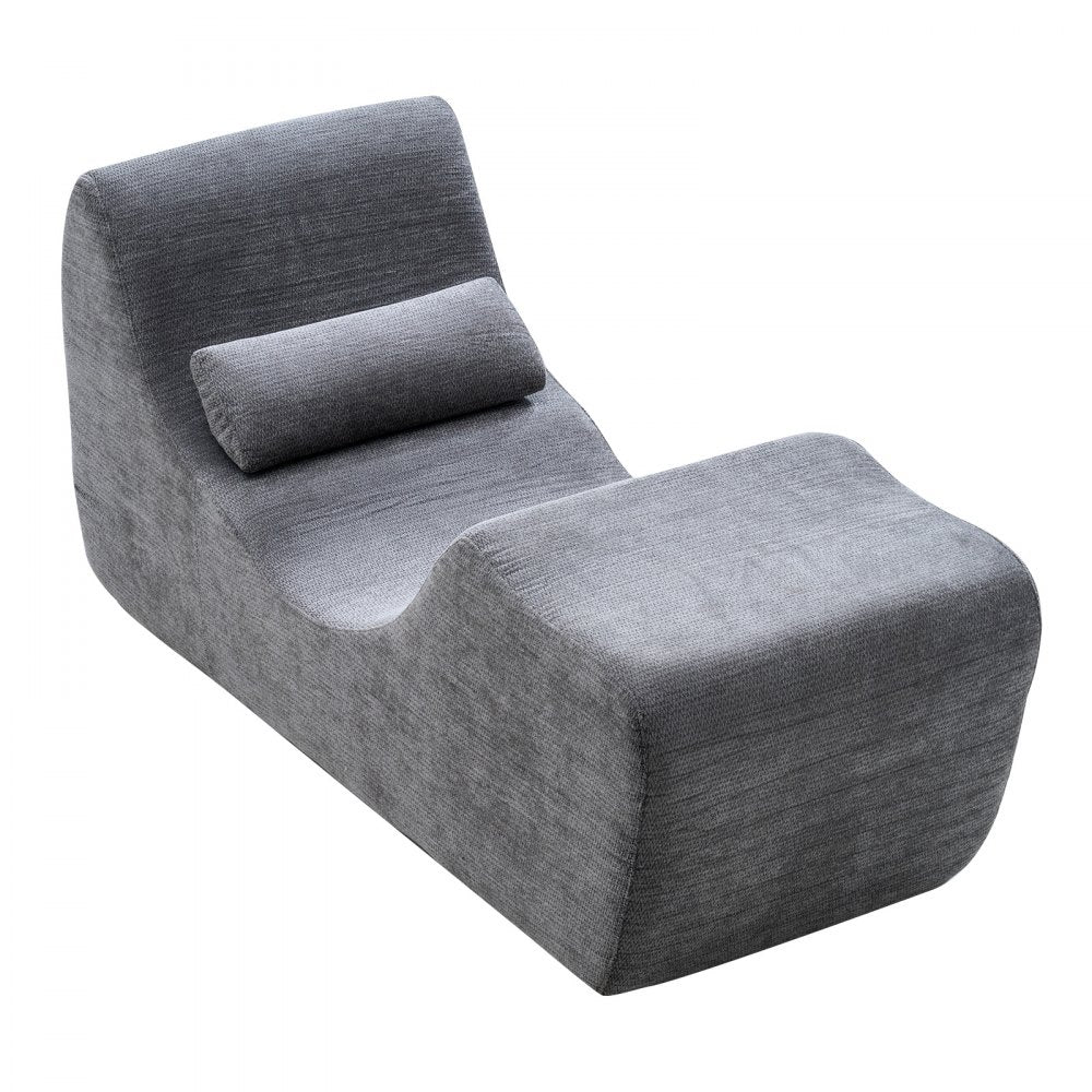 VEVOR Yoga Chair Chaise, Ergonomic Chaise Lounge Chair for Yoga, Modern Boneless Curved Foam Lounge Indoor for Massage, Stretching, Relaxation, Exercise, Used in Living Room, Bedroom, Balcony, Grey
