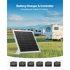 VEVOR 20W 12V Solar Battery Trickle Charger Maintainer, Mono Solar Panel Battery Charger with Built-in MPPT Controller & Adjustable Mount Bracket, IP65 Waterproof for Car Boat RV Trailer House Roof