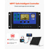VEVOR 50W 12V Solar Battery Trickle Charger Maintainer, Mono Solar Panel Battery Charger with Upgraded MPPT Controller & Adjustable Mount Bracket, IP65 Waterproof for Car Boat RV Trailer House Roof