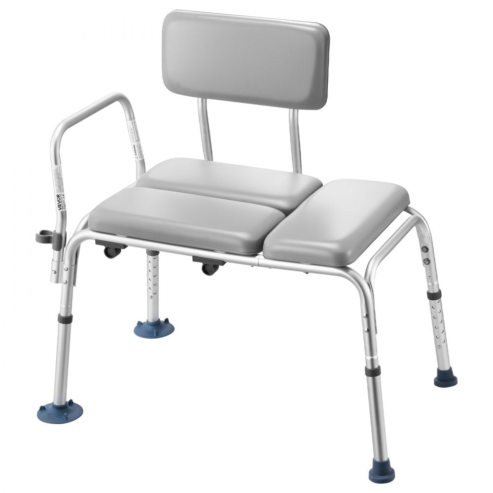 VEVOR Tub Transfer Bench for Bathtub, 500 lbs Weight Capacity Heavy Duty Shower Chair with Arm and Backrest, Height Adjustable Bathroom Shower Bench Bath Seat for Adults, Seniors, Elderly and Disabled
