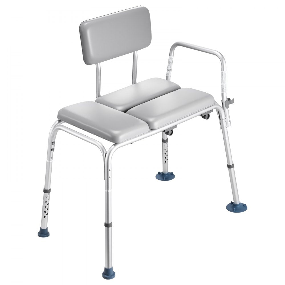 VEVOR Tub Transfer Bench for Bathtub, 500 lbs Weight Capacity Heavy Duty Shower Chair with Arm and Backrest, Height Adjustable Bathroom Shower Bench Bath Seat for Adults, Seniors, Elderly and Disabled