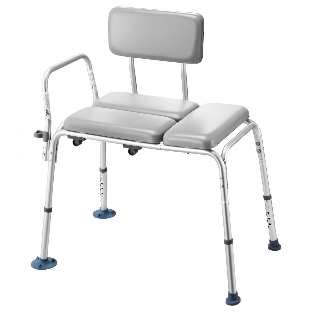 VEVOR Tub Transfer Bench for Bathtub, 500 lbs Weight Capacity Heavy Duty Shower Chair with Arm and Backrest, Height Adjustable Bathroom Shower Bench Bath Seat for Adults, Seniors, Elderly and Disabled