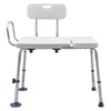 VEVOR Tub Transfer Bench for Bathtub, 400 lbs Capacity Heavy Duty Shower Chair with Arm, Backrest and Curtain Slot, Height Adjustable Shower Bench Bath Seat for Adults, Seniors, Elderly and Disabled
