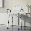 VEVOR Swivel Shower Chair with Arms and Back, 400 lbs Heavy Duty Bench Seat for Inside Shower Stall and Bathtub, Height Adjustable Bathroom Bath Tub Seat for Adults, Seniors, Elderly and Disabled