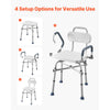 VEVOR Swivel Shower Chair with Arms and Back, 500 lbs Heavy Duty Bench Seat for Inside Shower Stall and Bathtub, Height Adjustable Bathroom Bath Tub Seat for Adults, Seniors, Elderly and Disabled
