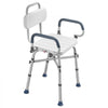VEVOR Swivel Shower Chair with Arms and Back, 500 lbs Heavy Duty Bench Seat for Inside Shower Stall and Bathtub, Height Adjustable Bathroom Bath Tub Seat for Adults, Seniors, Elderly and Disabled