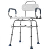 VEVOR Swivel Shower Chair with Arms and Back, 500 lbs Heavy Duty Bench Seat for Inside Shower Stall and Bathtub, Height Adjustable Bathroom Bath Tub Seat for Adults, Seniors, Elderly and Disabled