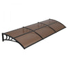 VEVOR Awnings for Door Entrance, 38 x 117 in, Exterior Front Door Window Awnings with Drainage & ABS Bracket, Rain Snow Sun Protection, Overhang Polycarbonate Door Canopy for Porch Patio, Brown